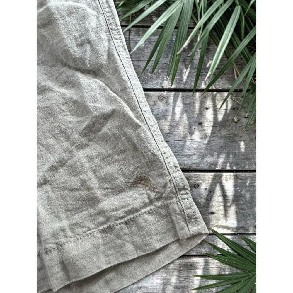 Tommy Bahama Beige Shorts Sz Medium 100% Linen Relax 10